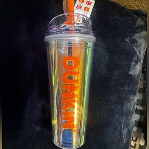 Dunkin iridescent Acrylic 24oz Summer tumbler